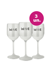 Kit 3 - Taças de Acrílico Para Vinho