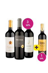 Kit 4 - Vinhos Premium + Marquis de Chasse Grátis - Oferta Relâmpago