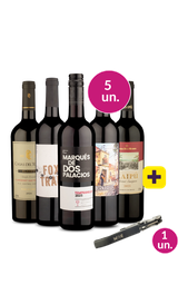 Kit 5 - Tintos de Agosto + Saca Rolhas Grátis